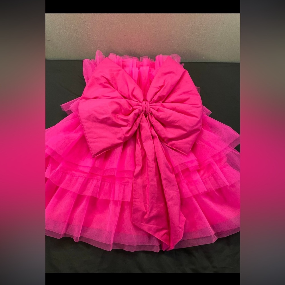 Pink Strapless Ruffled Babydoll Mini Dress - Picture 5 of 5